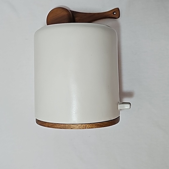 Hearth & Hand with magnolia stoneware wood coffee tea canister spoon counter - Picture 9 of 12